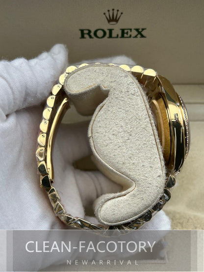 Day-Date 228348RBR 40mm Yellow Gold Black Onyx Dial Baguette Diamonds President Clean Factory