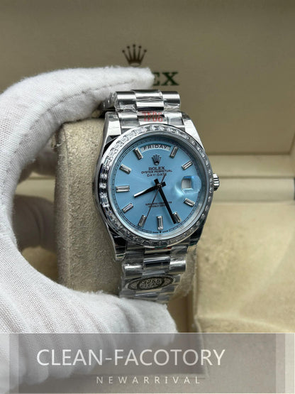 Day-Date 228396TBR 40mm Platinum Ice Blue Dial Baguette Diamonds President Clean Factory