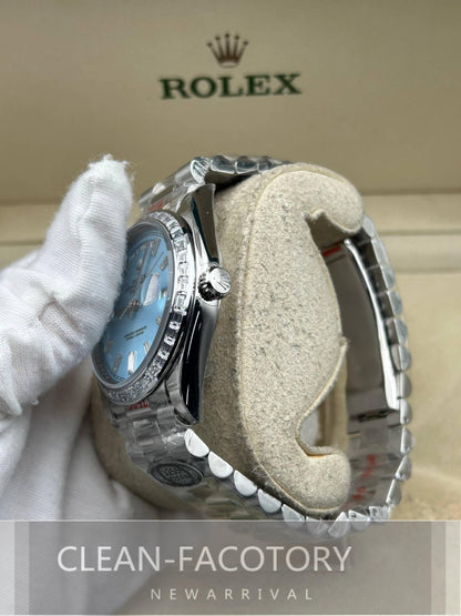 Day-Date 228396TBR 40mm Platinum Ice Blue Dial Baguette Diamonds President Clean Factory