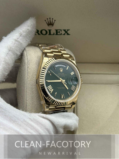 Day-Date 228238 40mm Yellow Gold 18K Green Dial Roman Markers President Clean Factory