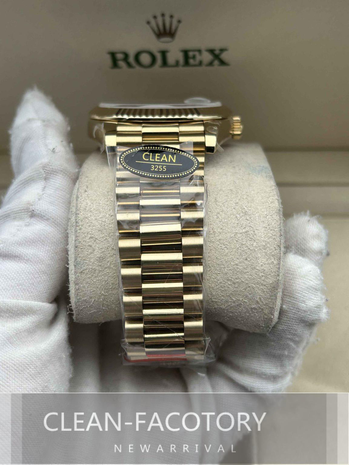 Day-Date 228238 40mm Yellow Gold 18K Green Dial Roman Markers President Clean Factory