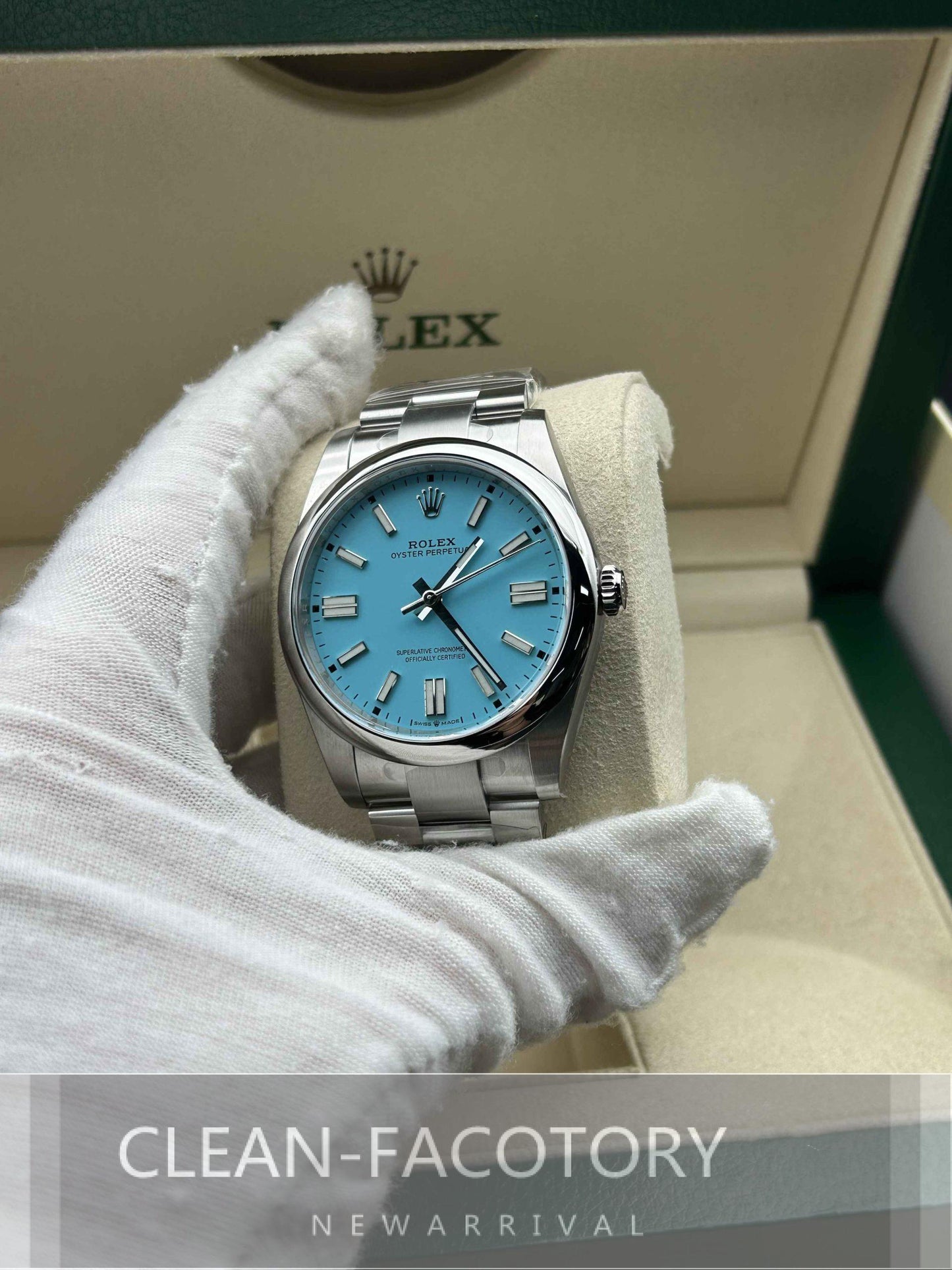 Oyster Perpetual 124300 41mm Tiffany Blue Dial Clean Factory