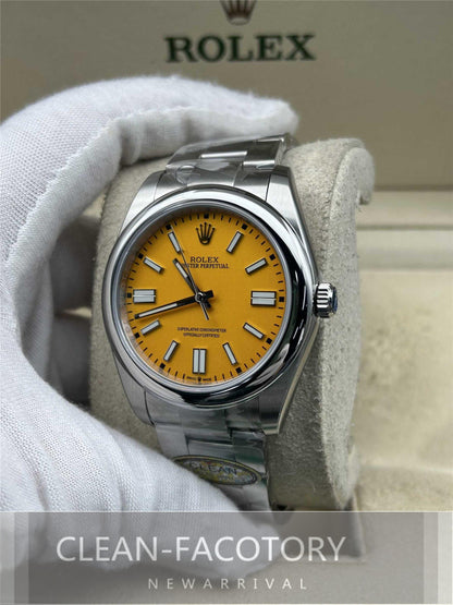 Oyster Perpetual 124300 41mm Yellow Dial Clean Factory