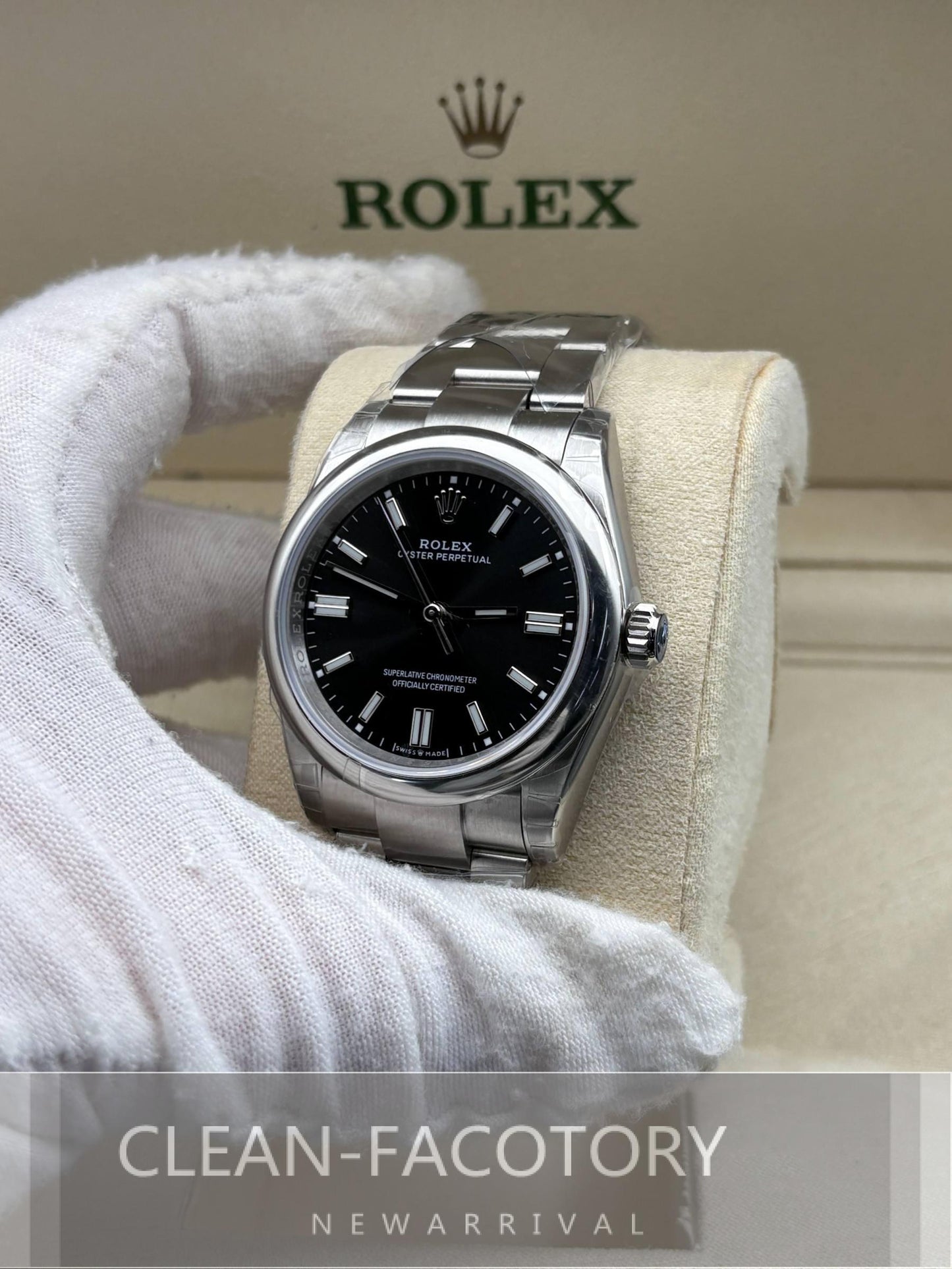 Oyster Perpetual 124300 Lady 31mm Black Dial Clean Factory