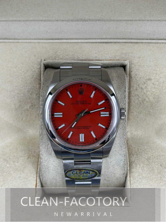 Oyster Perpetual 124300 41mm Red Dial Clean Factory