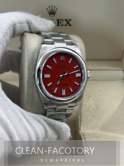 Oyster Perpetual 124300 41mm Red Dial Clean Factory