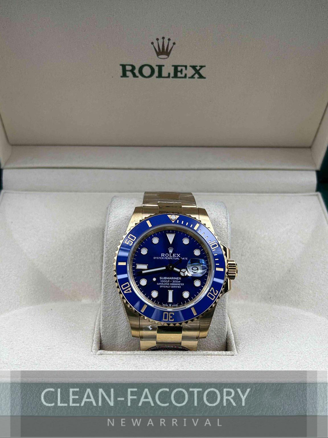 Submariner "Yellow Gold" 126618LN Blue Dial Ceramic Bezel 41mm Clean Factory